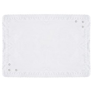 Jogo Americano de Papel Descartável Decorado - Flor Prata