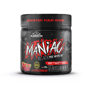 BLUEBOOSTER - MANIAC BLACK PRE-WORKOUT DOSE 5g - 300g - FRUTAS VERMELHAS