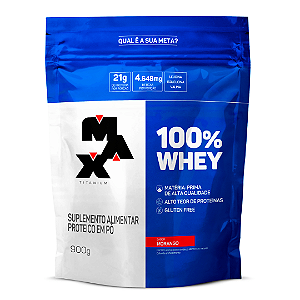 MAX 100 WHEY REFIL 900G MORANGO