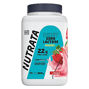 NUT WHEY ZERO LACTOSE SABOR MORANGO 900GR