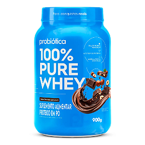PRO 100% PURE WHEY POTE 900G SABOR CHOCOLATE COM AVELA