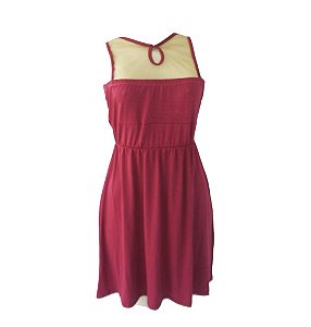 VESTIDO CURTO COM TRANSPARÊNCIA SEM MANGA - Estágio Moda - [ATACADO 6 UNIDADES]