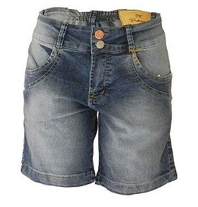 Bermuda Jeans Feminina Tradicional Cinza Lavada Plus Size - Preferencial Jeans - [ATACADO 5 UNIDADES]