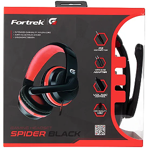 Headset Gamer Spider Black Fortrek