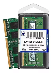 Memória RAM DDR4 KINGSTON 8GB 2666MHz (Notebook)