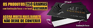 Cartões de Visita 8,8x4,8 cm | Couchê 250g | UV Total Frente | 1.000 un