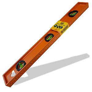 01 Nível De Mão 3 Bolhas 50cm Régua Profissional - Laranja