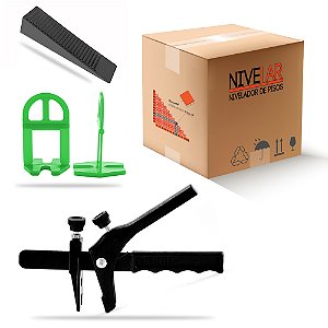 Kit Nivelador de Pisos, Porcelanatos e Revestimentos SLIM - 800 Clips +200 Cunhas +01 Alicate