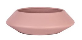 Vaso de Cerâmica Nice Baixa M Rosa Cha Matte 25 cm