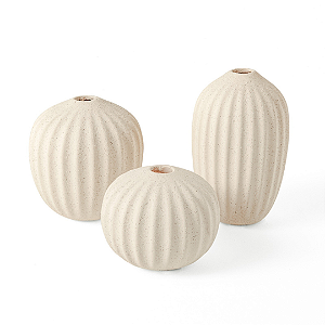 Kit Mini Vasos de Cerâmica - Off White