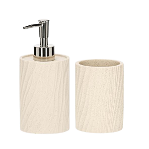 Kit Lavabo Areia Claro Textura Ondulada – 2 Peças