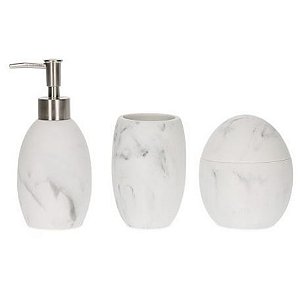 Kit Lavabo Mármore Branco Luxo 3 Peças
