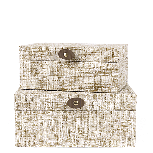 Kit Caixas Decorativas Elegance Bege - 2 peças