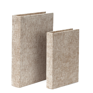 Kit Livro Decorativo Chic em Veludo Bege - 2 peças