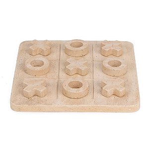 Jogo da Velha Decorativo Bege em Polirresina