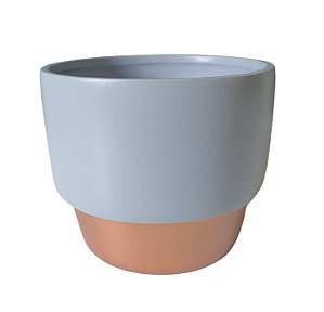 Vaso De Flor P/ Suculenta Cinza e Bronze P