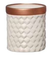 Vaso Geométrico Nude e Bronze P