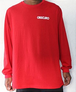 Camiseta Manga Longa OBSCURO Mini Logo Vermelha
