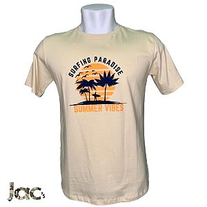 Camisa "Summer Vibes" Bege 100% Algodão