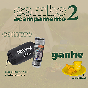 Combo 2 - Saco de dormir Viper + Isolante + Kit Alimentação