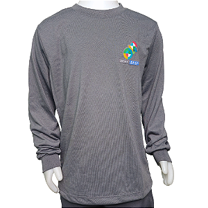 Camiseta Manga Longa PV Cinza - Uniforme Oficial Escola Sesi