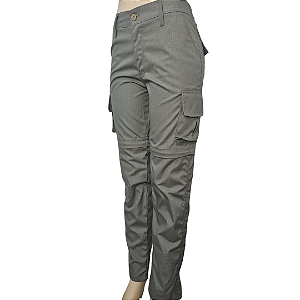 Calça/Bermuda RipStop Aventura, Bolsos cargos Adulto Feminina