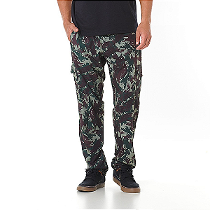 Calça Cargo camuflada com 4 bolsos em Tactel