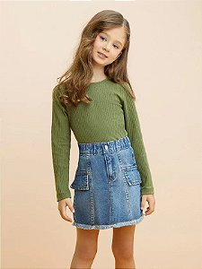 Blusa básica verde militar | Momi