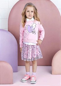 Conjunto rosa de coração | Momi