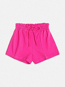 Shorts de Moletom com Recorte Pink da Momi