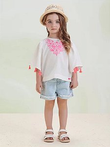 Blusa off com bordado neon | Animê
