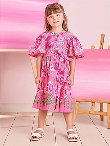 Vestido rosa barrado | Momi