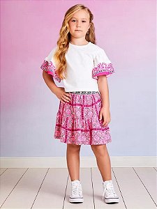 Conjunto blusa e saia lenços | Momi