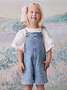 Blusa infantil manga evasê com strass | Animê