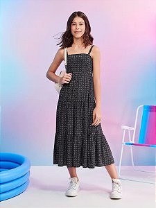 Vestido preto de florzinha | Iam Authoria