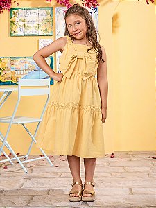 Vestido de Alças com Laço Amarela | Animê