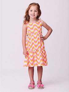 Vestido com estampa de ondas | Momi