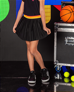 Saia Lavi plissada com faixa neon | Siri Kids