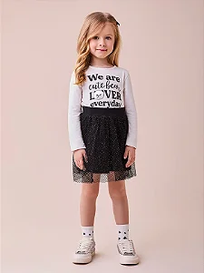 Conjunto de tule com patch de ursinha | Momi