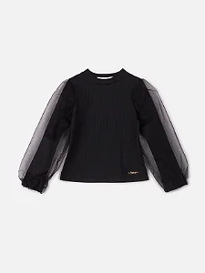 Blusa de ribana com tule | Animê