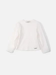 Blusa de ribana com mangas longas de tule | Animê