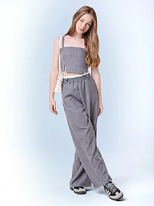 Cropped cinza com strass | Iam Authoria