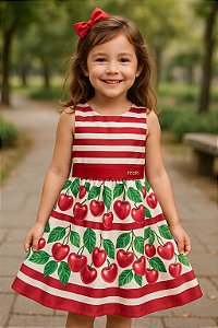 Vestido de cerejas vermelhas | Momi