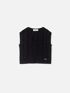 Colete de tricot preto | Animê