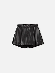 Short saia de fake leather e moletom | Animê