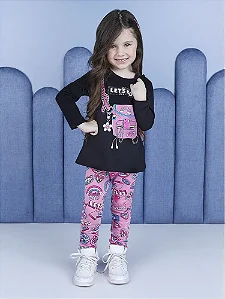 Conjunto blusa de manga longa calça leggin | Momi