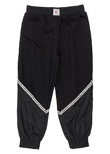 Calça de moletom com recortes preto | Momi