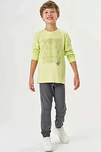 Conjunto de camiseta verde neon e calça jogger | Luc.boo