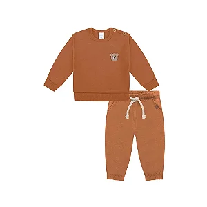 Conjunto moletom com pelúcia calça jogger | Luc.boo