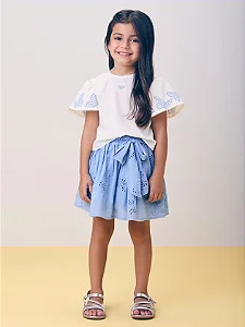 Conjunto azul com mangas borboleta | Momi